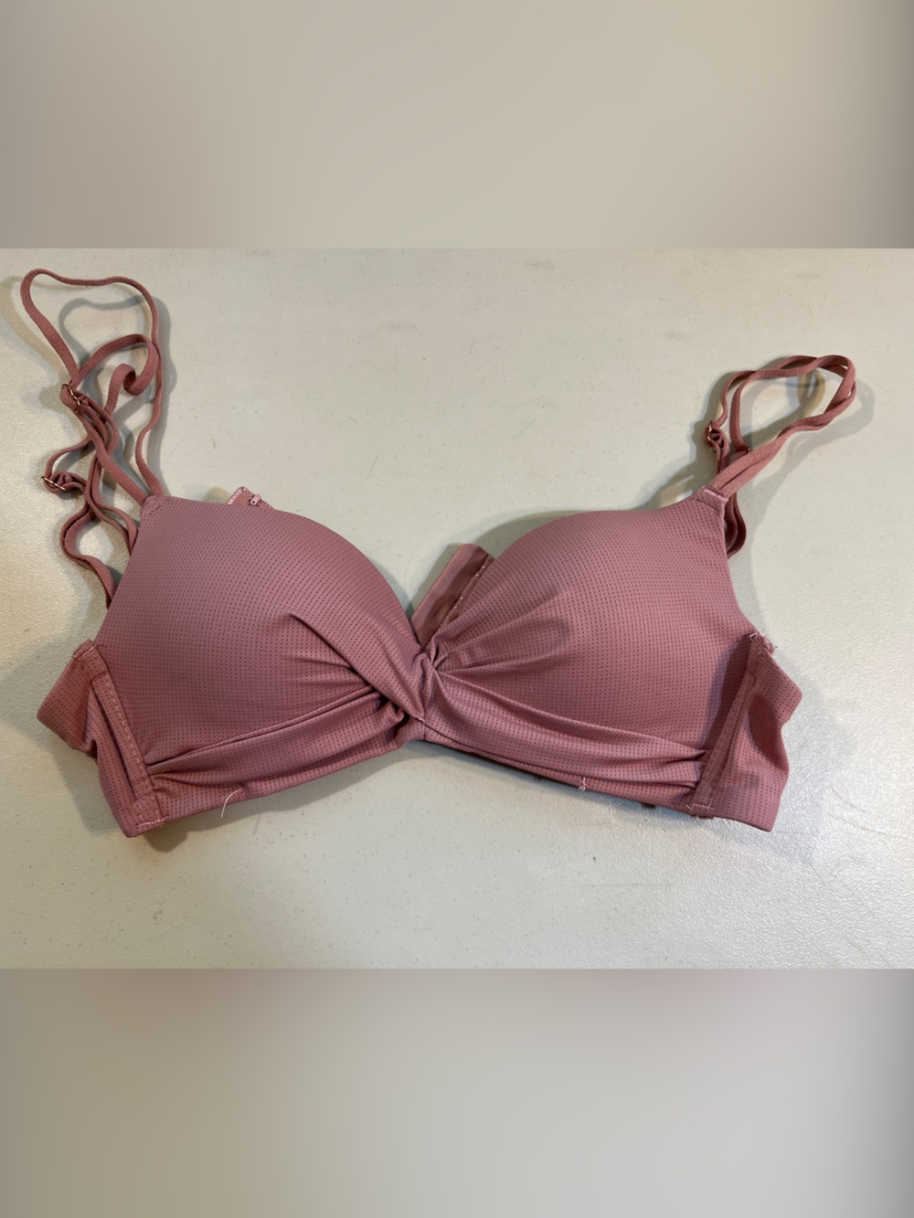 Women’s Mauve Twisted Front Push-Up Bra with Strappy Back
